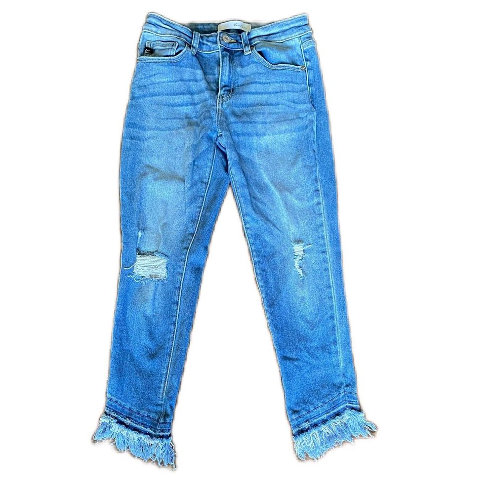 Kancan Estilo Womens 5/26 Destroyed Distressed Denim Jeans Mid Rise KC9228M